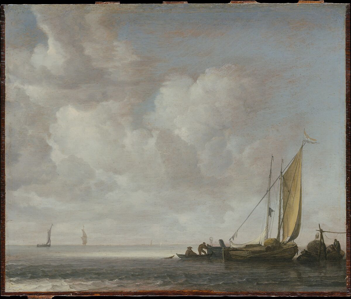 Calm Sea, Simon de Vlieger  Dutch, Oil on wood