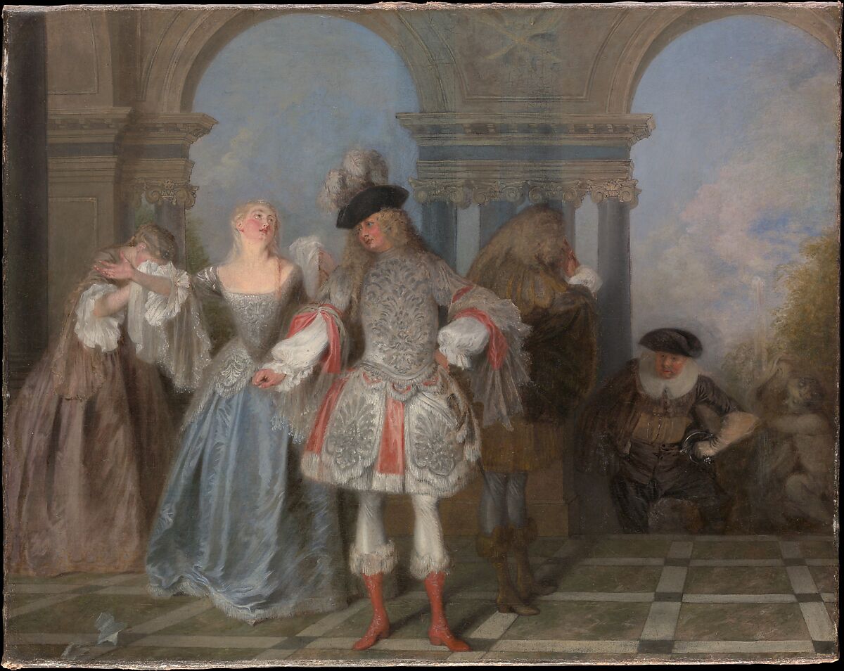 The French Comedians, Antoine Watteau  French, Oil on canvas