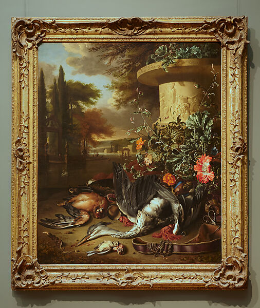 Gamepiece with a Dead Heron, Jan Weenix (Dutch, Amsterdam ca. 1641?–1719 Amsterdam), Oil on canvas