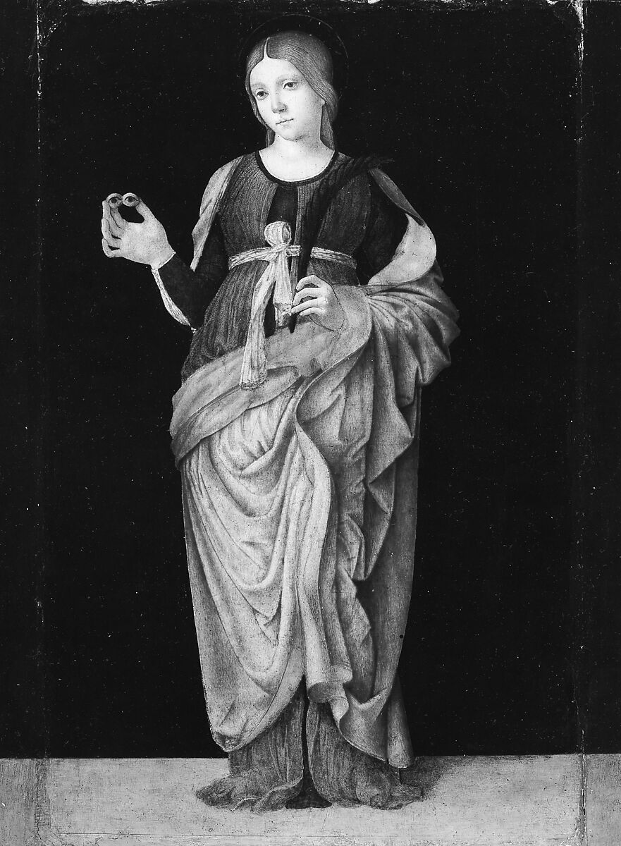 Saint Lucy, Francesco Zaganelli (Francesco di Bosio) (Italian, Romagnole, active by 1499–died 1532), Tempera and gold on wood 