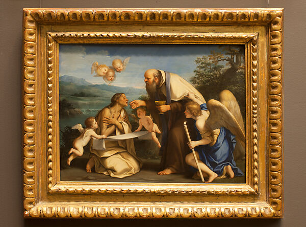 The Last Communion of Saint Mary of Egypt, Marcantonio Franceschini (Italian, Bologna 1648–1729 Bologna), Oil on copper