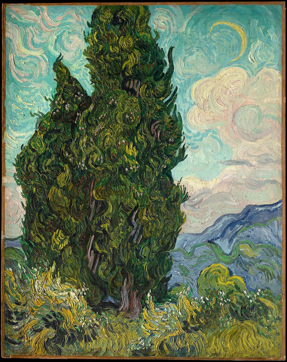 Cypresses, Vincent van Gogh  Dutch, Oil on canvas