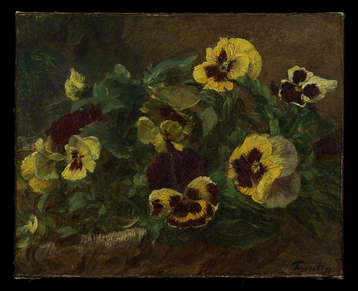 Pansies, Henri Fantin-Latour (French, Grenoble 1836–1904 Buré), Oil on canvas 