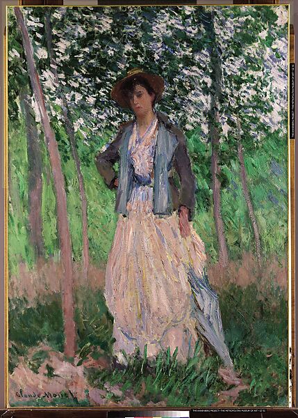 The Stroller (Suzanne Hoschedé, later Mrs. Theodore Earl Butler, 1868–1899), Claude Monet (French, Paris 1840–1926 Giverny), Oil on canvas 