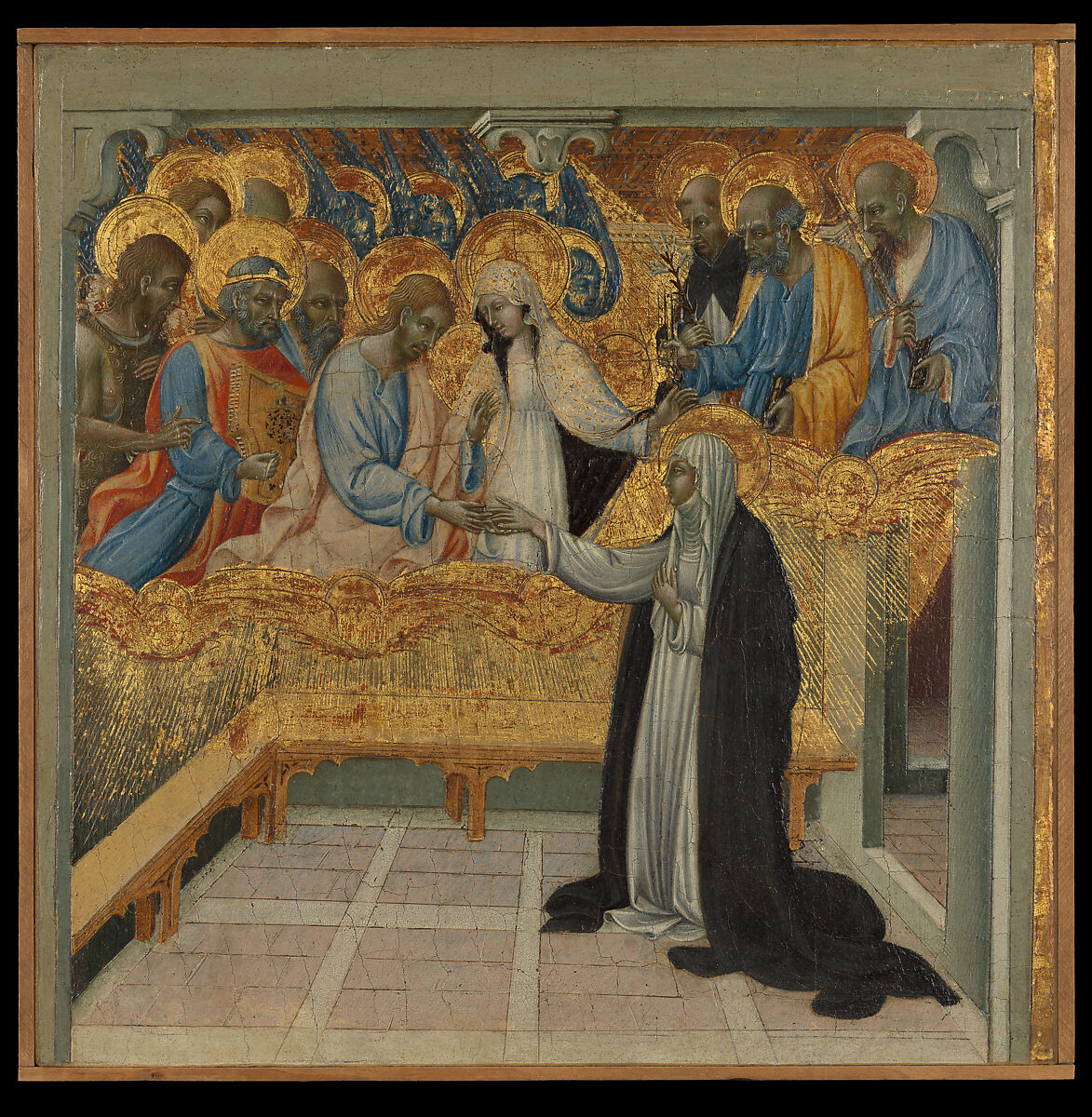 The Mystic Marriage of Saint Catherine of Siena, Giovanni di Paolo (Giovanni di Paolo di Grazia) (Italian, Siena 1398–1482 Siena), Tempera and gold on wood 
