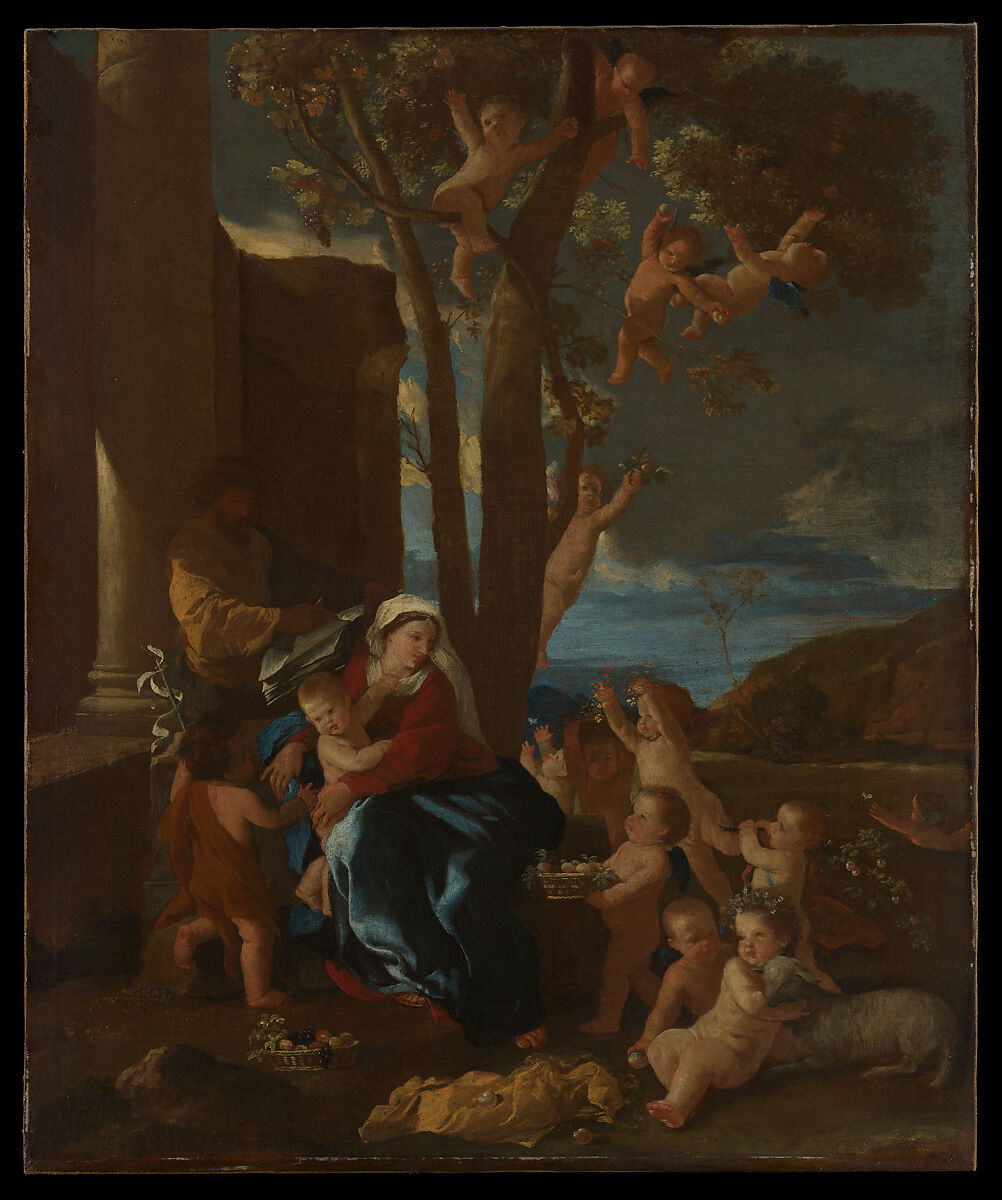 The Holy Family with Saint John the Baptist, Nicolas Poussin (French, Les Andelys 1594–1665 Rome), Oil on canvas 