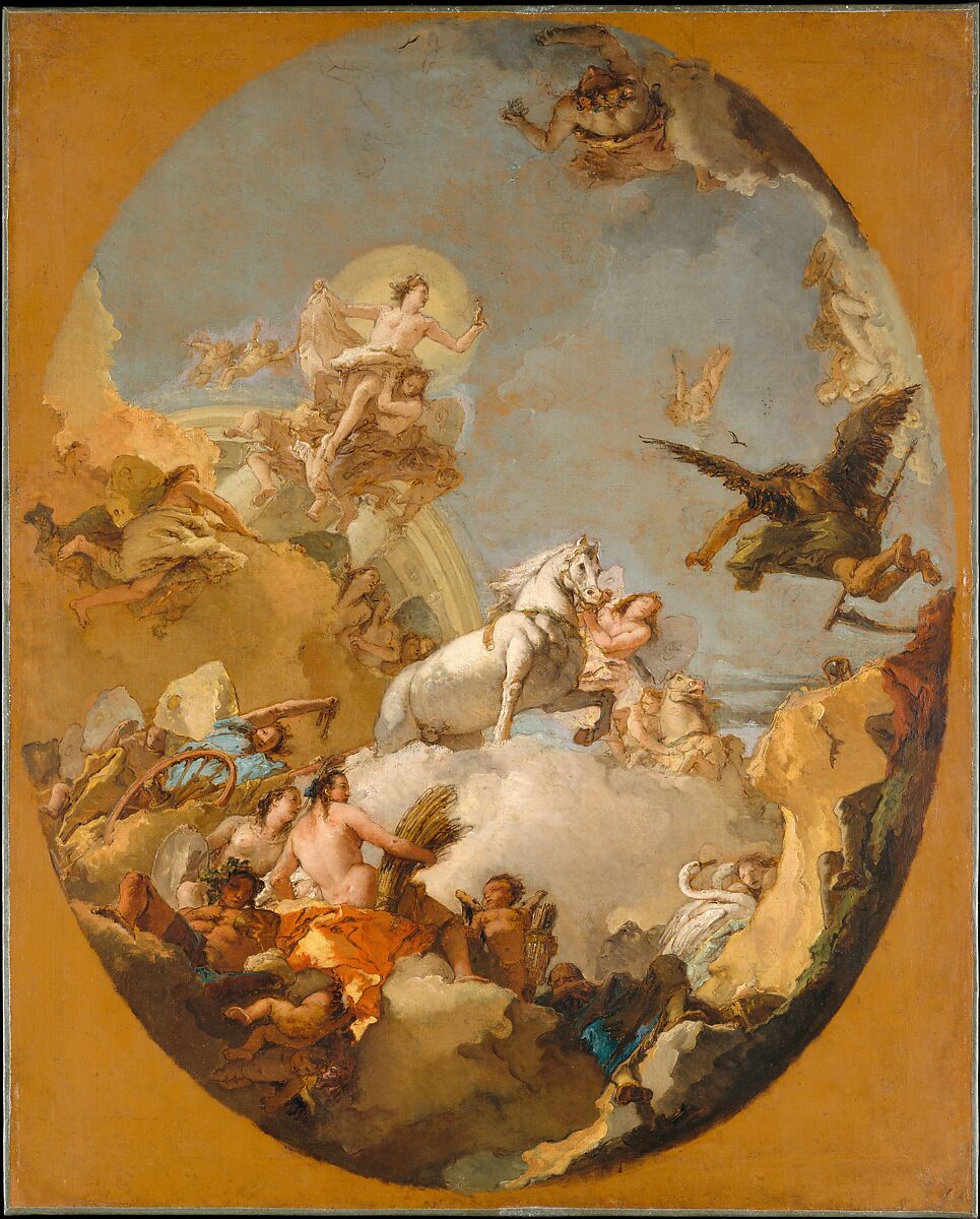 The Chariot of Aurora, Giovanni Battista Tiepolo (Italian, Venice 1696–1770 Madrid), Oil on canvas 