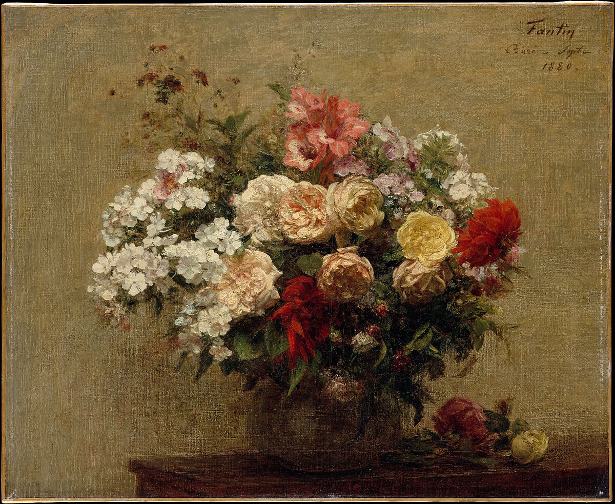 Summer Flowers, Henri Fantin-Latour (French, Grenoble 1836–1904 Buré), Oil on canvas 