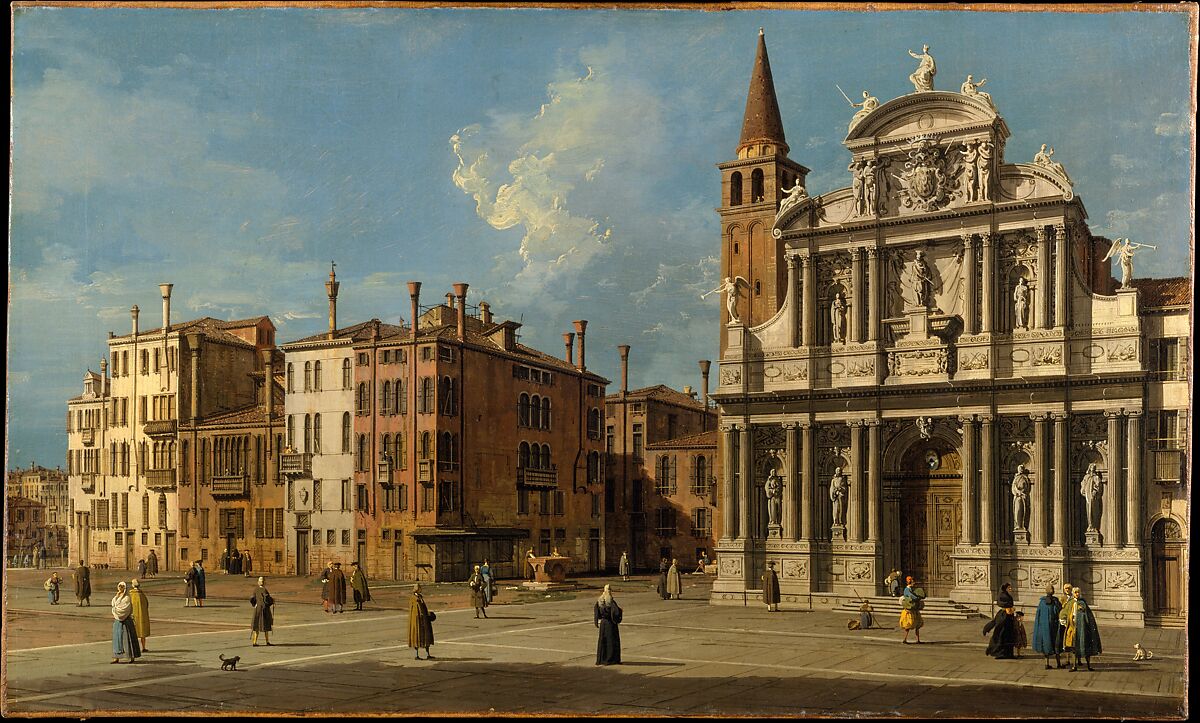 Campo Santa Maria Zobenigo, Venice, Canaletto (Giovanni Antonio Canal) (Italian, Venice 1697–1768 Venice), Oil on canvas 