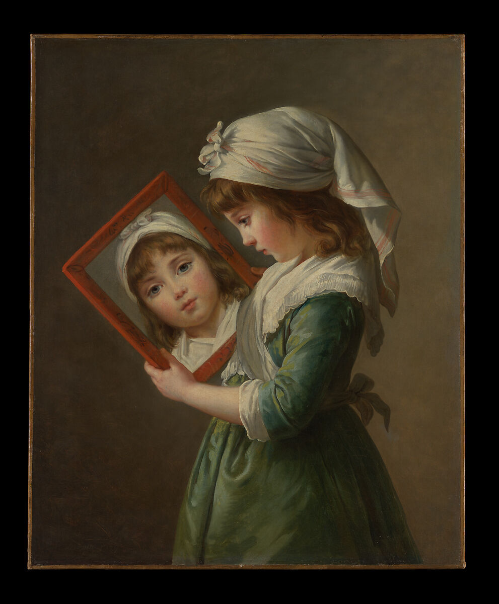 Julie Le Brun (1780–1819) Looking in a Mirror, Elisabeth Louise Vigée Le Brun (French, Paris 1755–1842 Paris), Oil on canvas 