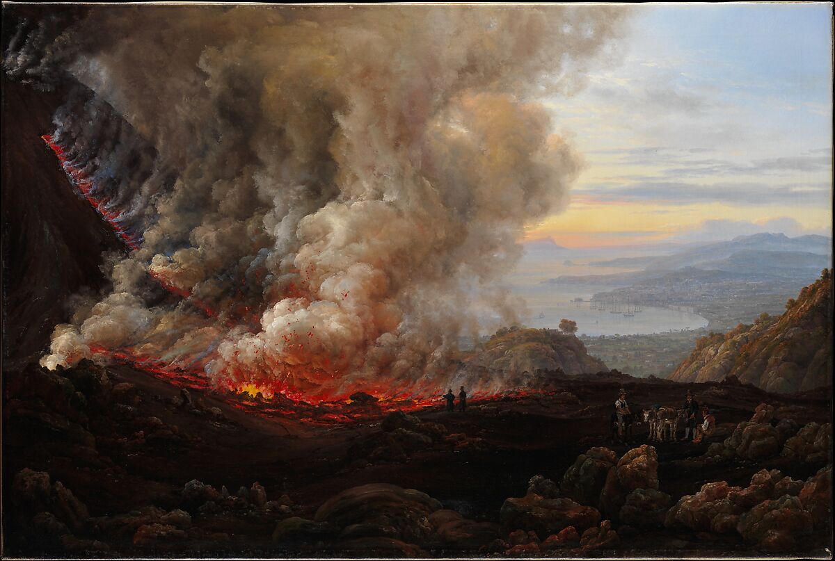 An Eruption of Vesuvius, Johan Christian Dahl (Norwegian, Bergen 1788–1857 Dresden), Oil on canvas 
