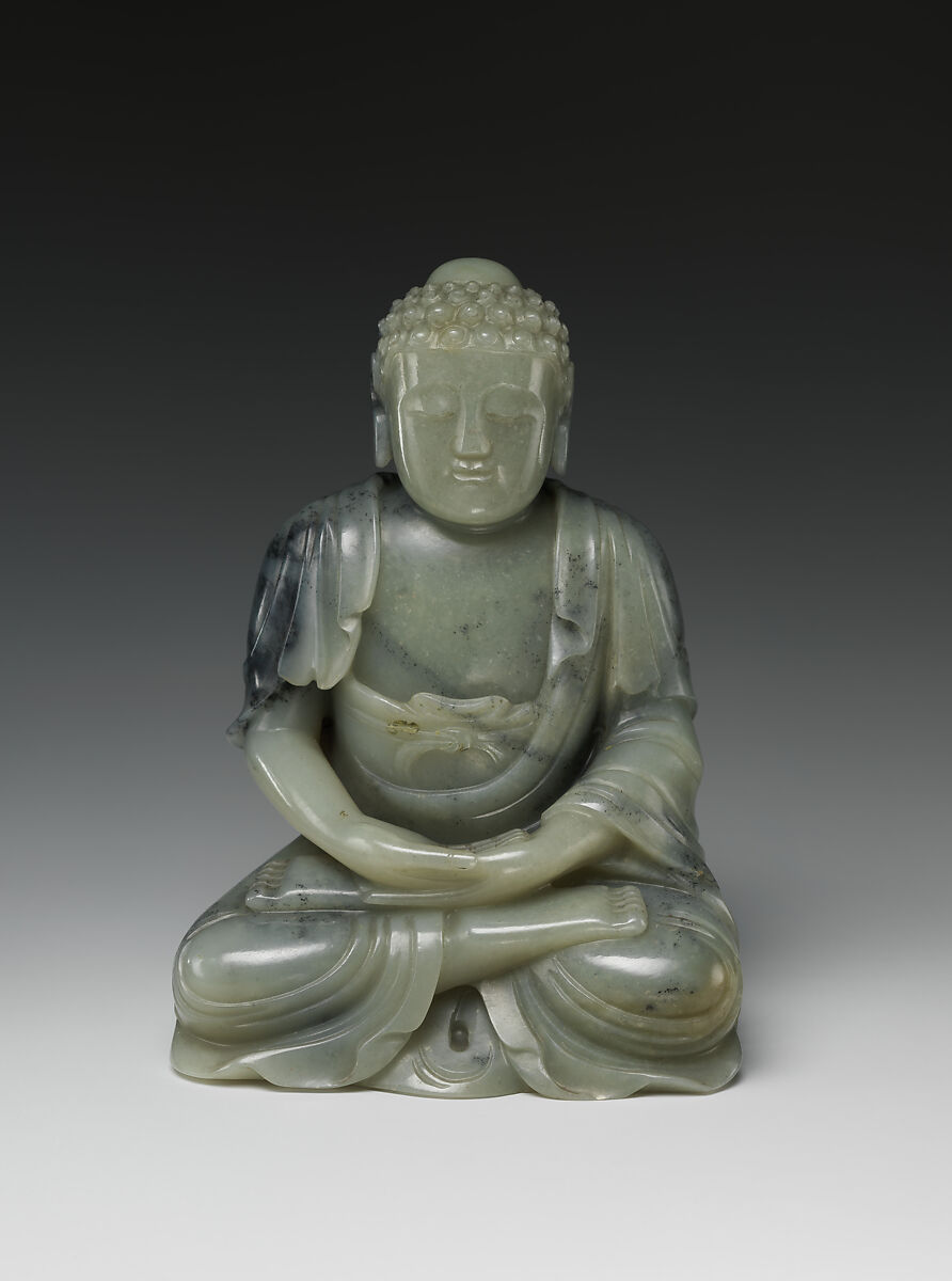 Seated Buddha, Jade (nephrite), China 