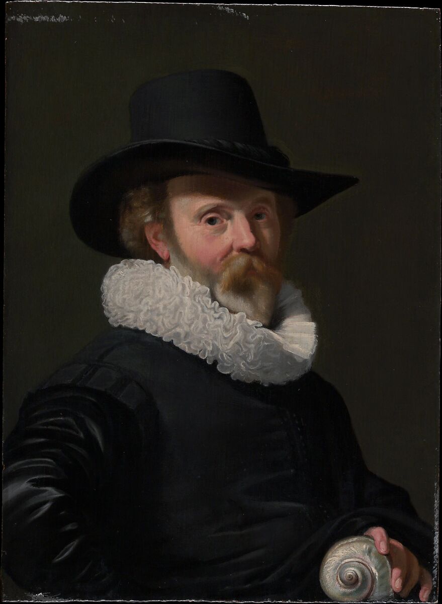 Portrait of a Man with a Shell, Thomas de Keyser (Dutch, Amsterdam (?) 1596/97–1667 Amsterdam), Oil on wood 