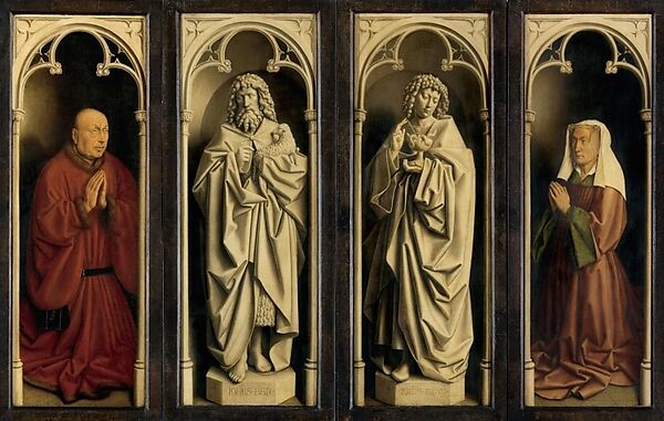 Saint John the Baptist; Saint Francis Receiving the Stigmata, Gerard David (Netherlandish, Oudewater ca. 1455–1523 Bruges), Oil on wood