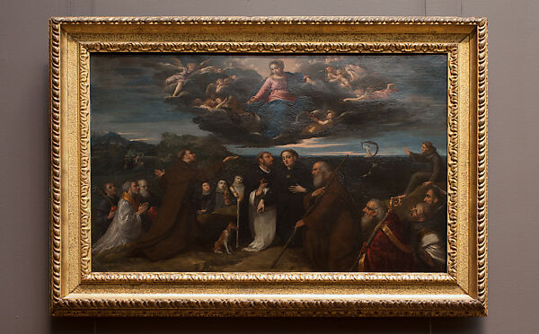 The Virgin Adored by Saints, Scarsellino (Ippolito Scarsella) (Italian, Ferrarese, ca. 1550–1620), Oil on copper