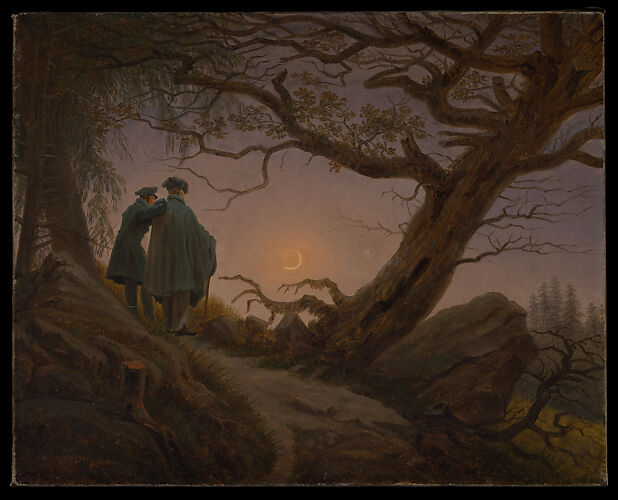 Two Men Contemplating the Moon