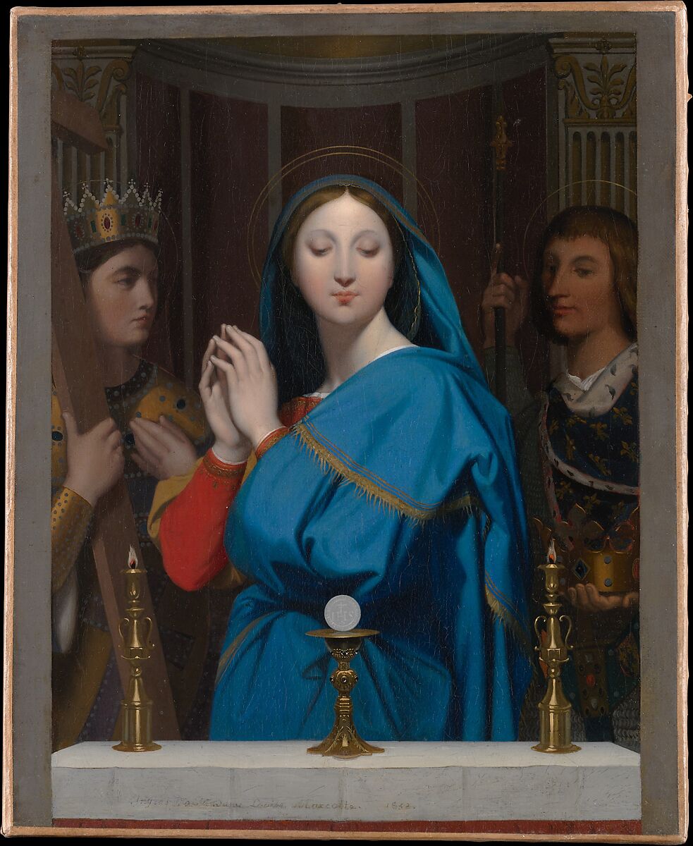 The Virgin Adoring the Host, Jean Auguste Dominique Ingres (French, Montauban 1780–1867 Paris), Oil on canvas 