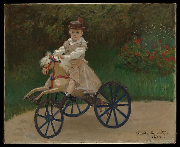 Jean Monet (1867–1914) on His Horse Tricycle, Claude Monet (French, Paris 1840–1926 Giverny), Oil on canvas 