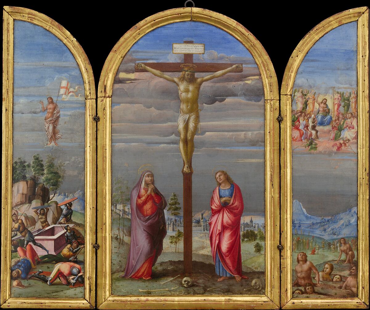 The Crucifixion, Francesco Granacci (Francesco di Andrea di Marco) (Italian, Villamagna 1469–1543 Florence), Tempera and gold on wood 