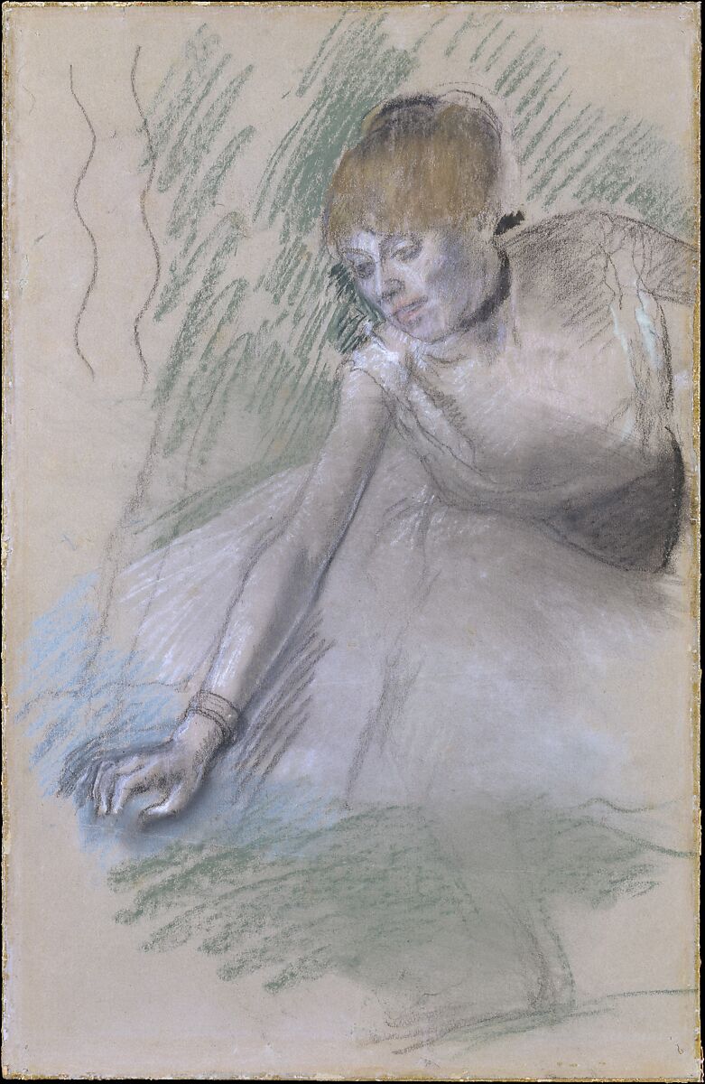 Dancer, Edgar Degas (French, Paris 1834–1917 Paris), Pastel on paper, laid down on board 