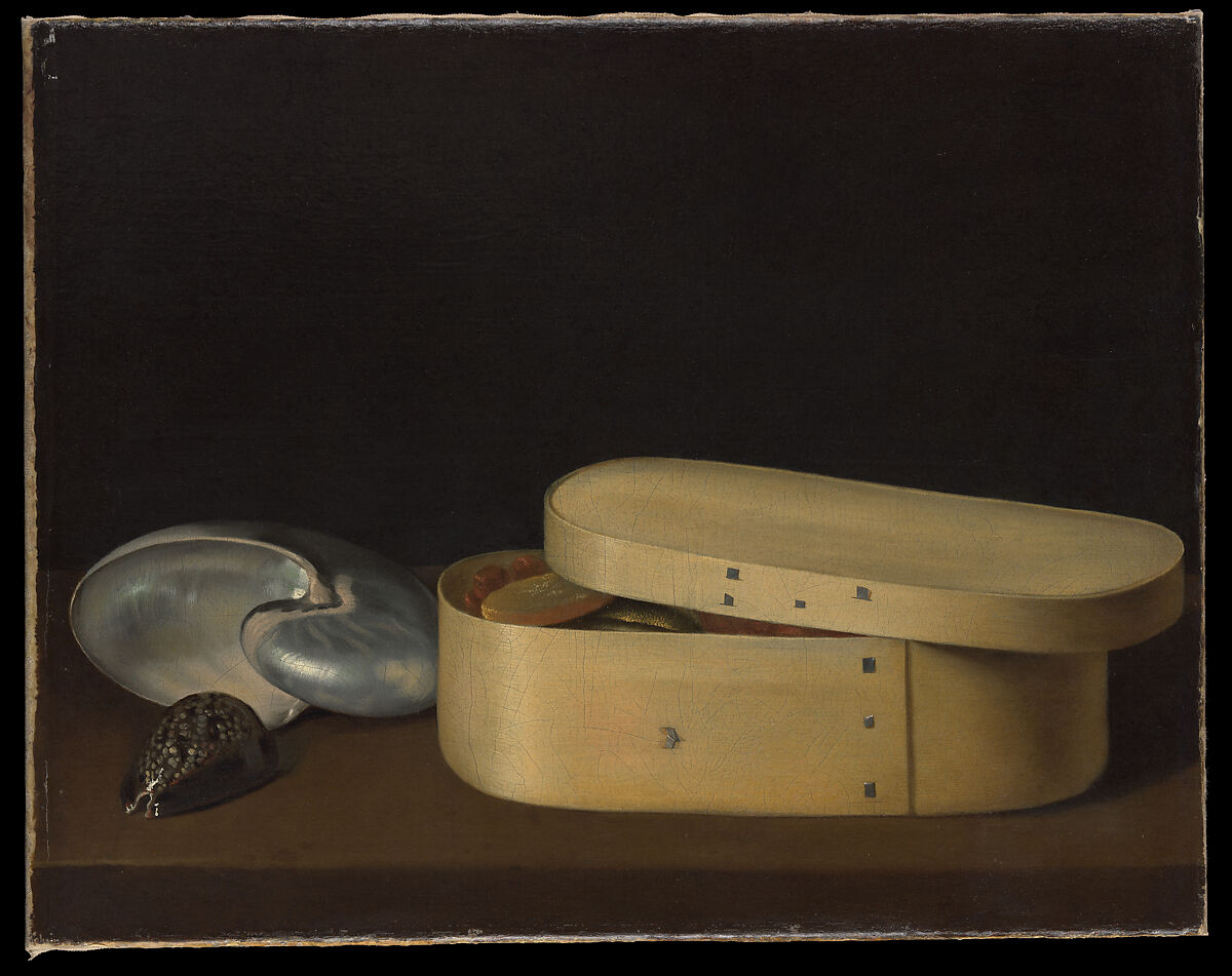 Still Life with Shells and a Chip-Wood Box, Sebastian Stoskopff (French, Strasbourg 1597–1657 Idstein), Oil on canvas 