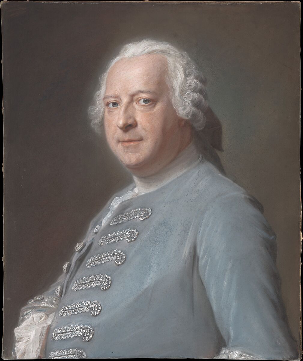 Jean Charles Garnier d'Isle (1697–1755), Maurice Quentin de La Tour  French, Pastel and gouache on blue paper, laid down on canvas