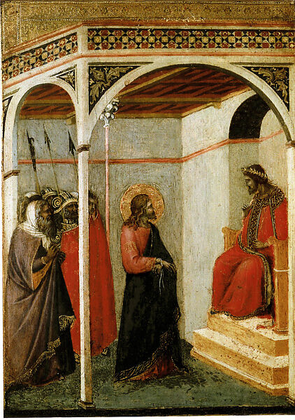 The Crucifixion, Pietro Lorenzetti (Italian, active Siena 1320–44), Tempera and gold leaf on wood