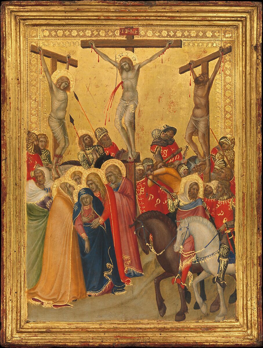 The Crucifixion, Pietro Lorenzetti (Italian, active Siena 1320–44), Tempera and gold leaf on wood 