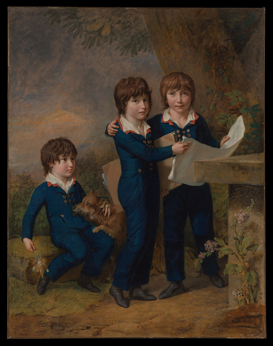 The Children of Martin Anton Heckscher: Johann Gustav Wilhelm Moritz (1797–1865), Carl Martin Adolph (1796–1850), and Leopold (born 1792), Johann Heinrich Wilhelm Tischbein (German, Haina 1751–1829 Eutin), Oil on canvas 