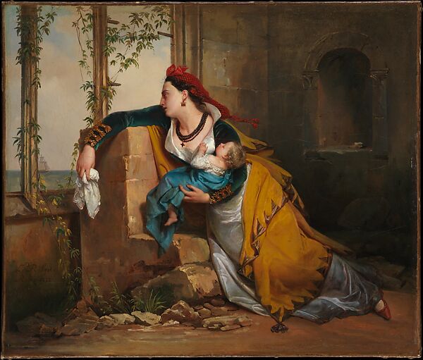 The Mariner's Wife, Attributed to Jean-Augustin Franquelin (French, Paris 1798–1839 Paris), Oil on canvas 