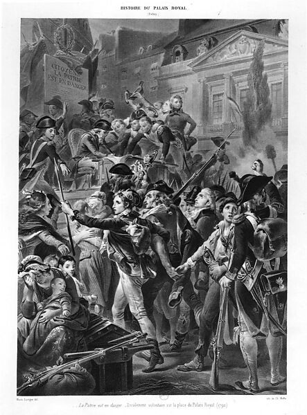 The Nation Is in Danger, or the Enrollment of Volunteers at the Place du Palais-Royal in July 1792, Auguste-Hyacinthe Debay (French, Nantes 1804–1865 Paris), Oil on canvas