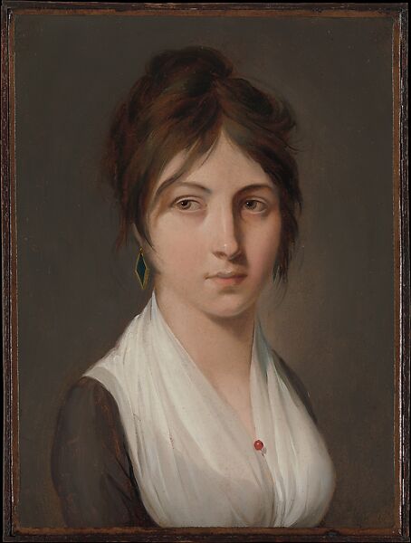 Portrait of a Young Woman, Louis Léopold Boilly (French, La Bassée 1761–1845 Paris), Oil on paper, laid down on canvas 