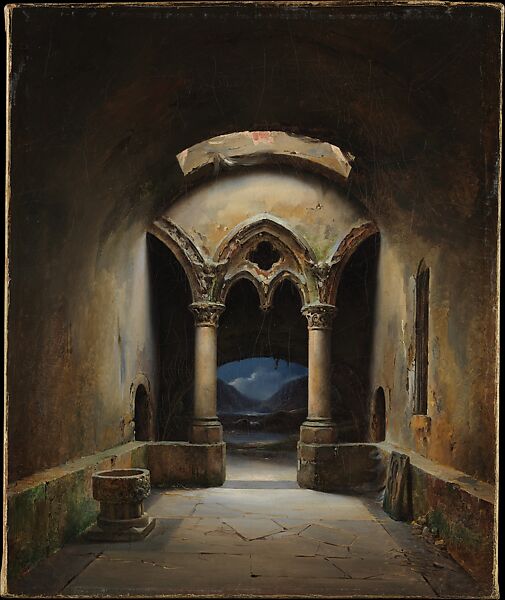 Gothic Chapel, Charles Marie Bouton (French, Paris 1781–1853 Paris), Oil on canvas 