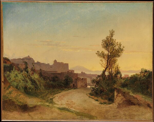 Pozzuoli and the Bay of Naples, Alexandre Calame (Swiss, Vevey 1810–1864 Menton), Oil on paper, laid down on canvas 