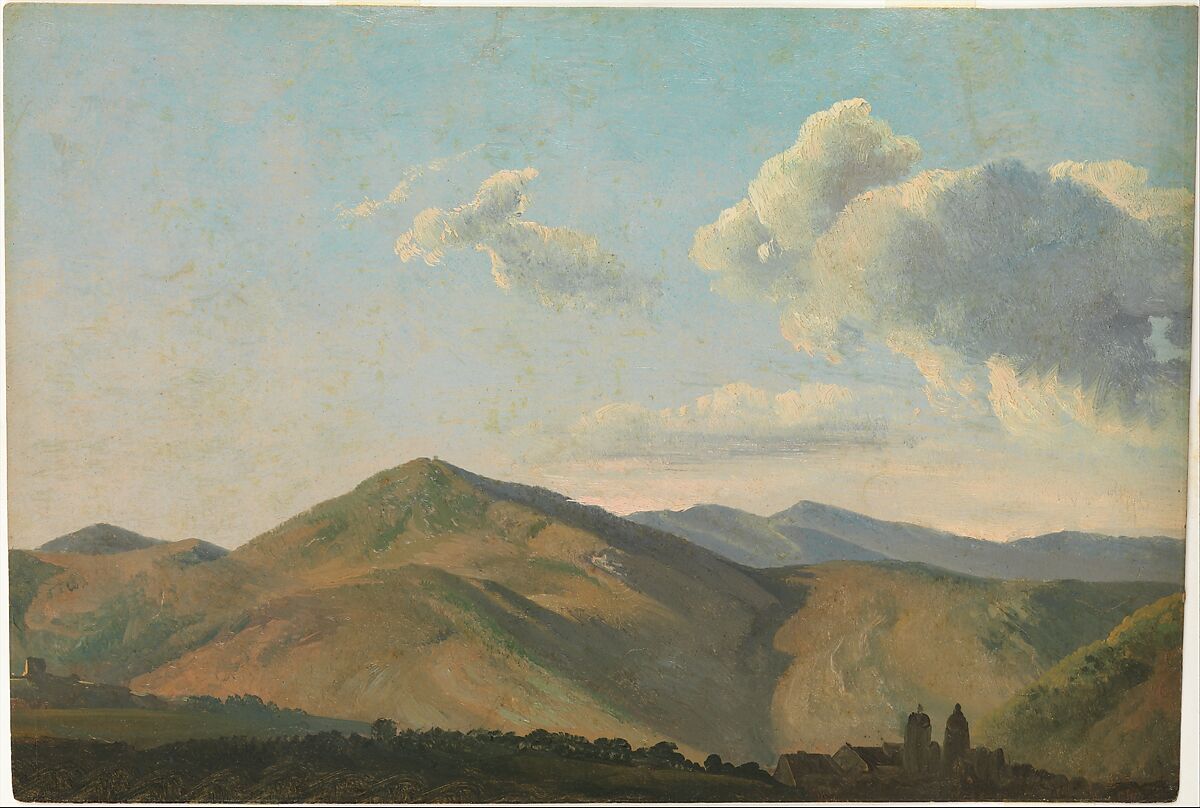 Mountainous Landscape at Vicovaro, Simon Denis  Flemish, Oil on paper