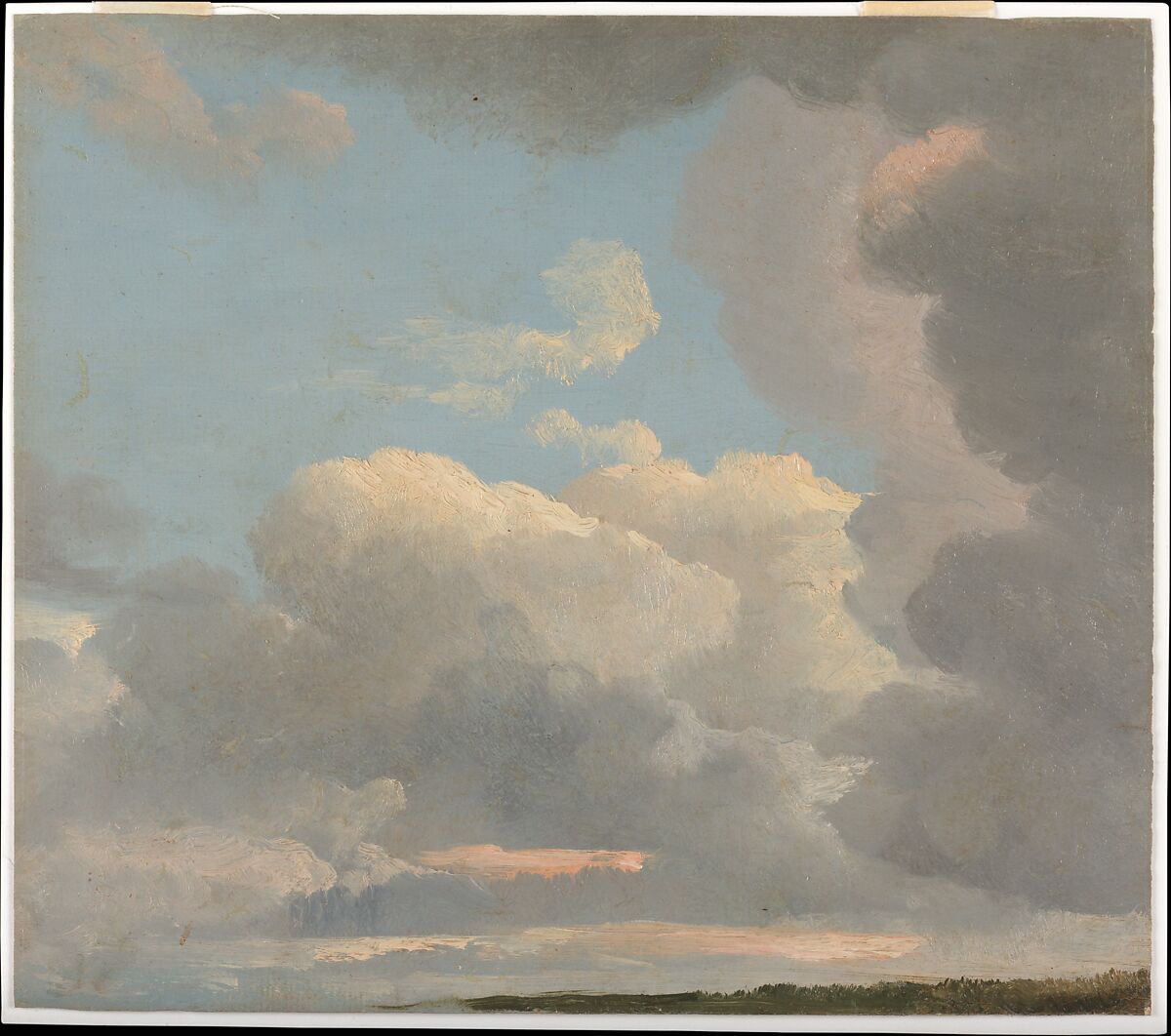 Cloud Study (Early Evening), Simon Denis (Flemish, Antwerp 1755–1813 Naples), Oil on paper 