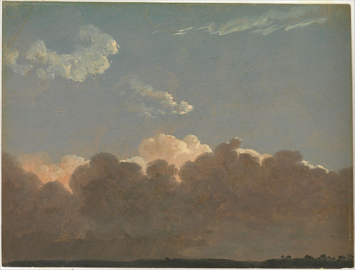 Cloud Study (Distant Storm), Simon Denis  Flemish, Oil on paper