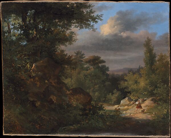 Landscape with a Shepherd, French Painter (ca. 1820), Oil on canvas 