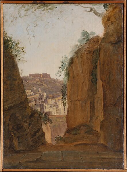Virgil's Tomb, Naples, Franz Ludwig Catel (German, Berlin 1778–1856 Rome), Oil on paper, laid down on canvas 