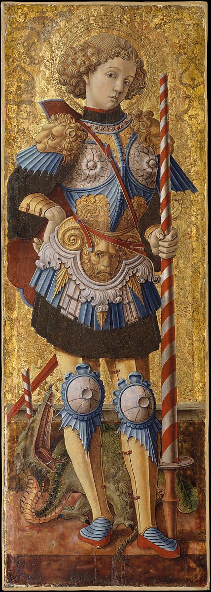 Saint George, Carlo Crivelli (Italian, Venice (?), active by 1457–died 1494/95 Ascoli Piceno), Tempera on wood, gold ground, transferred to Masonite 