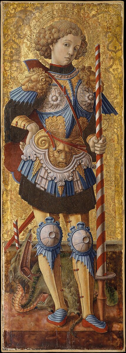 Saint George, Carlo Crivelli  Italian, Tempera on wood, gold ground, transferred to Masonite