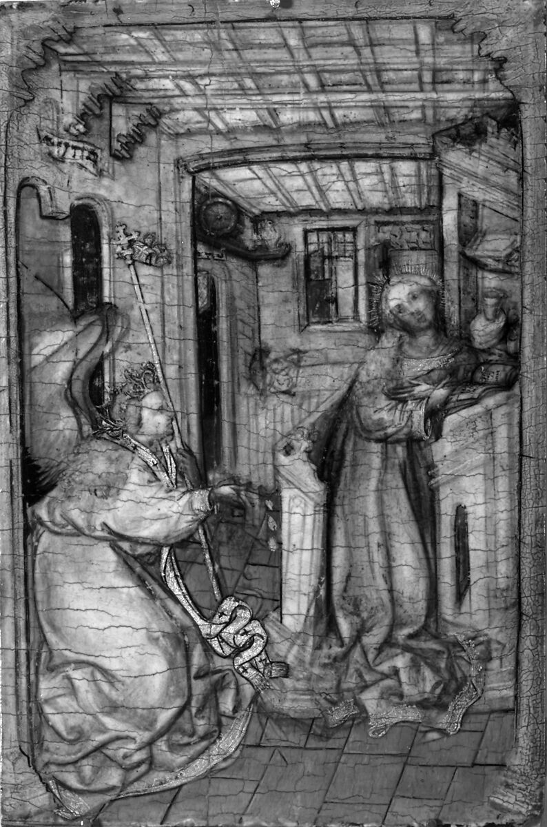 The Annunciation, South German (Bavarian?) Painter (1440–50), Oil and gold on linden