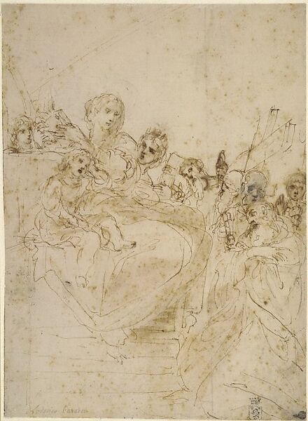 Madonna and Child with Saints, Ludovico Carracci (Italian, Bologna 1555–1619 Bologna), Oil on copper