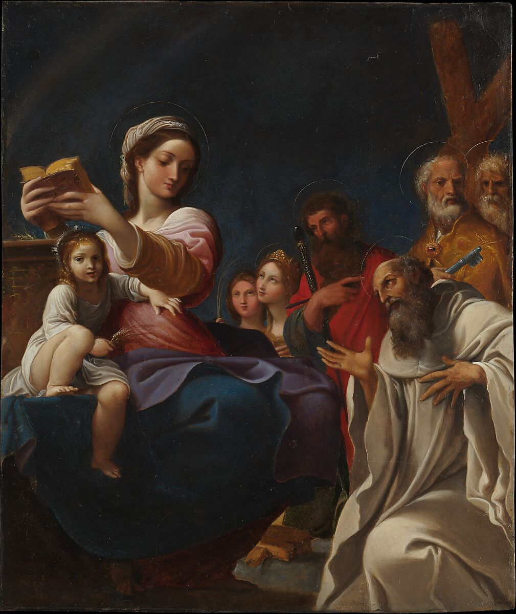 Madonna and Child with Saints, Ludovico Carracci (Italian, Bologna 1555–1619 Bologna), Oil on copper 