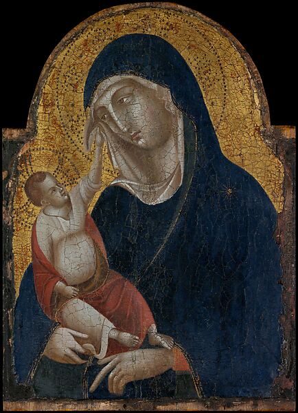 Madonna and Child (after Duccio), Bruno Marzi (Italian, 1908–1981), Tempera and gold on wood 