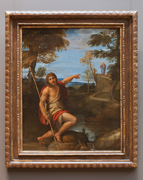 Saint John the Baptist Bearing Witness, Annibale Carracci (Italian, Bologna 1560–1609 Rome), Oil on copper