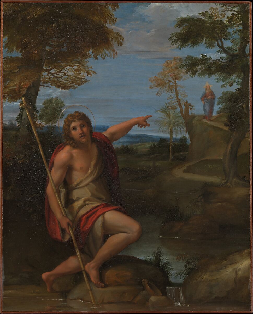 Saint John the Baptist Bearing Witness, Annibale Carracci (Italian, Bologna 1560–1609 Rome), Oil on copper 