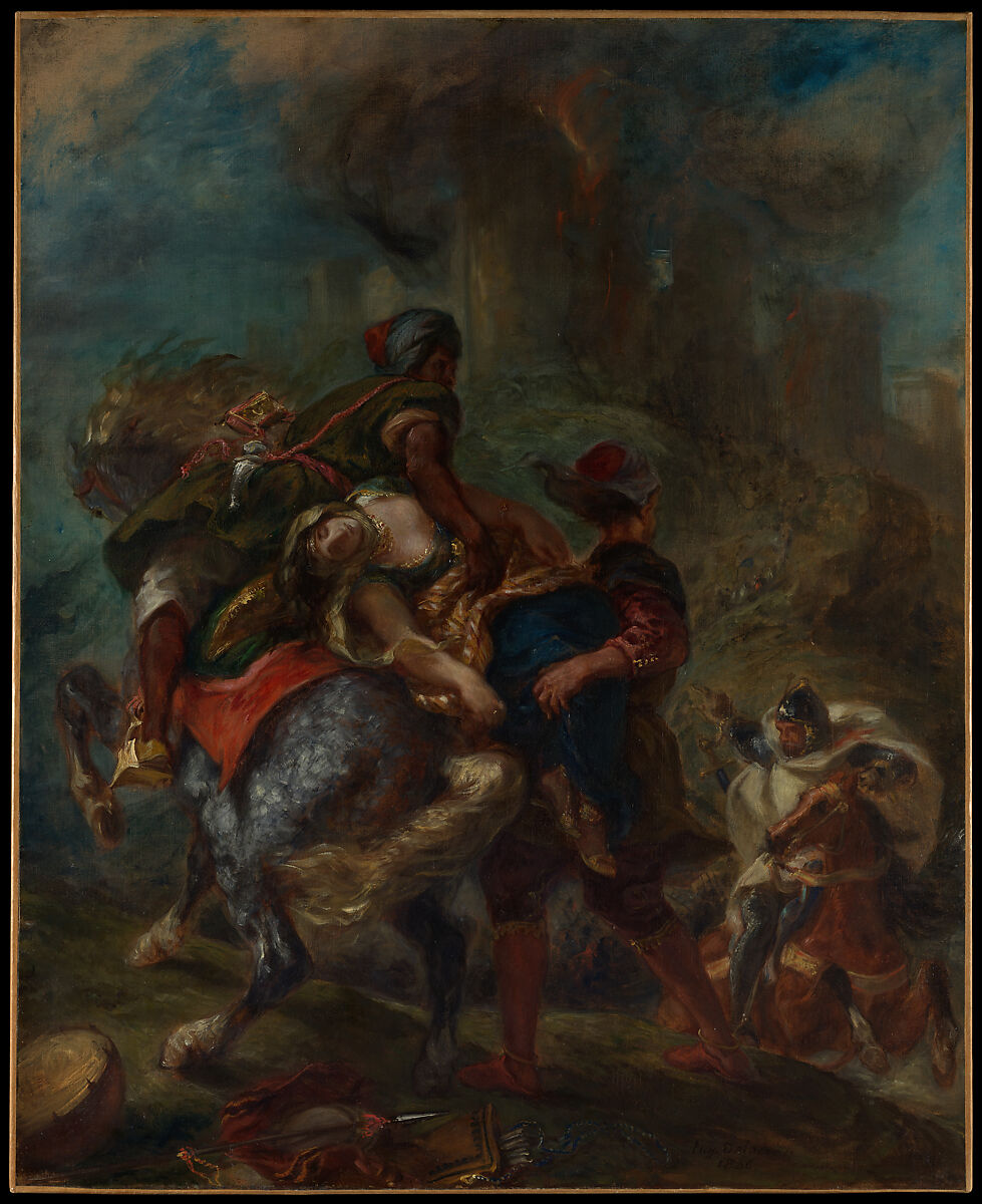 The Abduction of Rebecca, Eugène Delacroix (French, Charenton-Saint-Maurice 1798–1863 Paris), Oil on canvas 