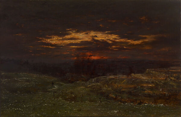 The Forest in Winter at Sunset, Théodore Rousseau (French, Paris 1812–1867 Barbizon), Oil on canvas