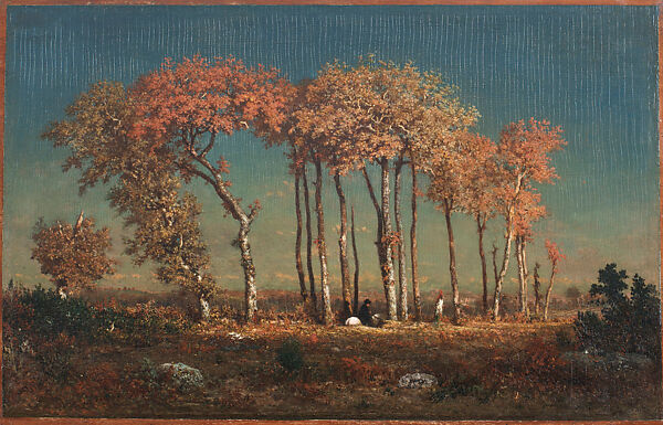 The Forest in Winter at Sunset, Théodore Rousseau (French, Paris 1812–1867 Barbizon), Oil on canvas